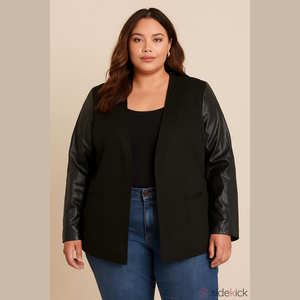 Torrid Womens Plus Size 4 4X Faux Leather Jacket Black 28W Pockets‎ Biker moto